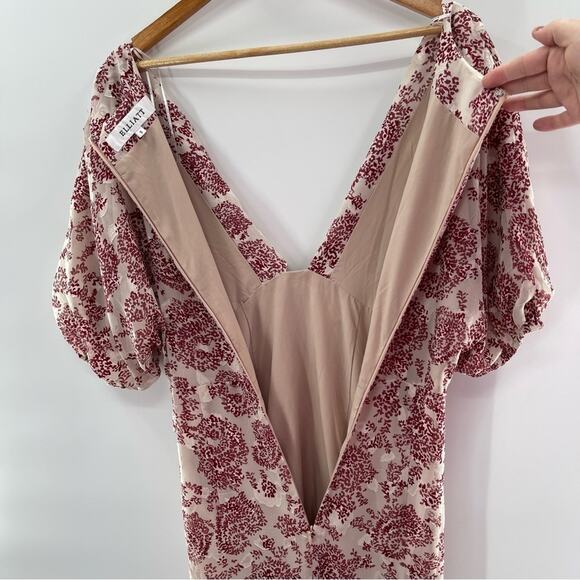 Revolve Elliatt Iridescent Sheath V-Neck Puff Sleeve Cocktail Dress Size Small - Picture 14 of 16